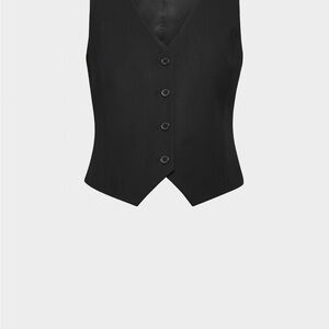 Aritzia Black Button-Up Tank Top